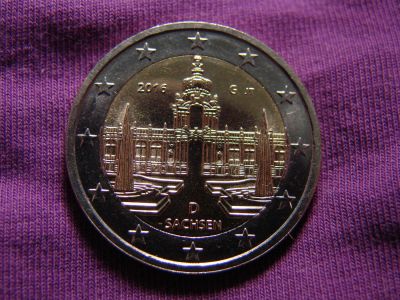 Лот: 5531948. Фото: 1. 2 евро 2016, Германия, Саксония. Европа