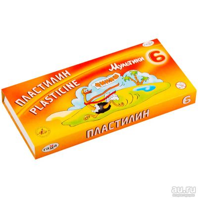 Лот: 15676936. Фото: 1. Пластилин Гамма 6 цветов, 120г... Для лепки