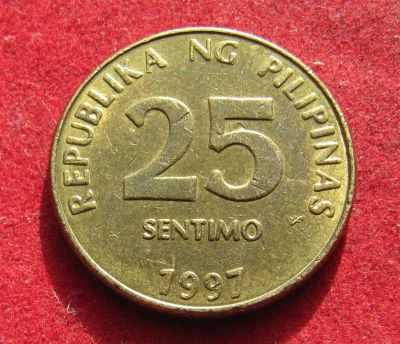 Лот: 20964961. Фото: 1. Филиппины 25 сентимо, 1997г. Азия