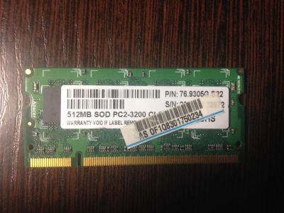 Лот: 4999417. Фото: 1. SO-DIMM DDR2 512Mb PC2-3200. Оперативная память