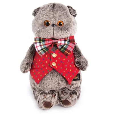 Лот: 11437985. Фото: 1. Кот басик в жилете 25см. Мягкие