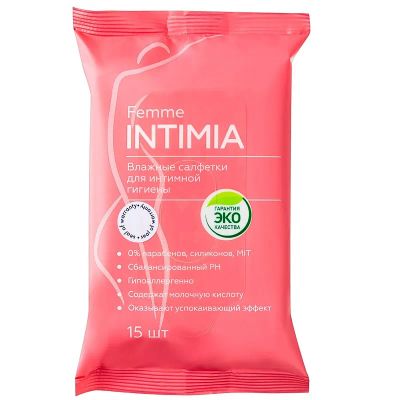 Лот: 23723448. Фото: 1. Femme Intimia Салфетки влажные... Лекарства