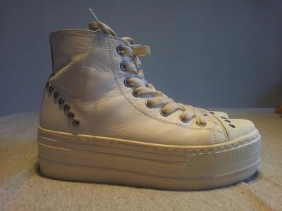 Лот: 5482203. Фото: 1. Белые кеды а-ля converse (натуральная... Кеды, кроссовки, слипоны