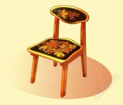 Лот: 2876657. Фото: 1. Стул дер №2 7302 Хохлома черный... Столики, стулья, парты