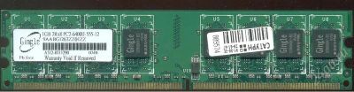 Лот: 1784029. Фото: 1. Gingle DDR2 2x1Gb 2Rx8 PC2-6400U-555-12... Оперативная память