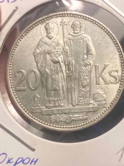 Лот: 19829744. Фото: 1. Словакия 20 крон, 1941 Святые... Европа