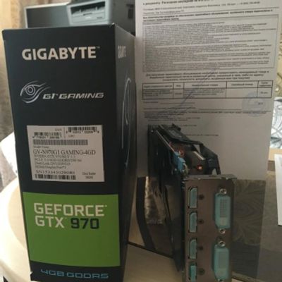 Лот: 9900778. Фото: 1. GigaByte GeForce GTX 970 gamming... Видеокарты