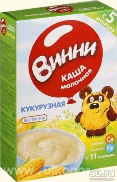 Лот: 8708925. Фото: 1. Каша Винни кукурузная с пребиотиками. Детское питание