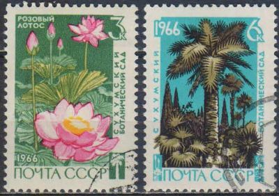 Лот: 25557681. Фото: 1. 1966, июнь. Сухумский ботанический... Марки