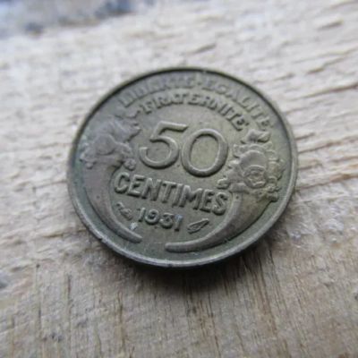 Лот: 16637623. Фото: 1. Монета 50 сантим Франция 1931... Европа