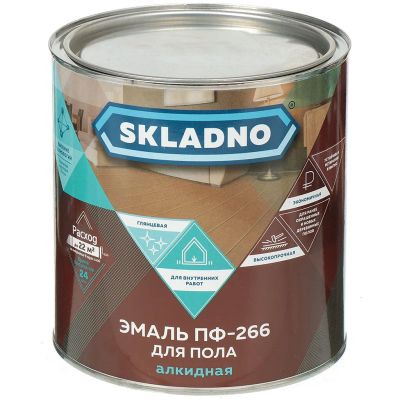 Лот: 24085726. Фото: 1. Эмаль Skladno, ПФ-266, алкидная... Краски, лаки, растворитель