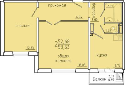 Лот: 12664533. Фото: 1. 2 комнатная квартира, 50м2, Ольховая... Квартиры, студии