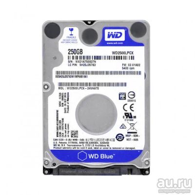Лот: 18309905. Фото: 1. Жёсткий диск 250Гб 2.5" wd2500lpcx... Жёсткие диски (HDD)