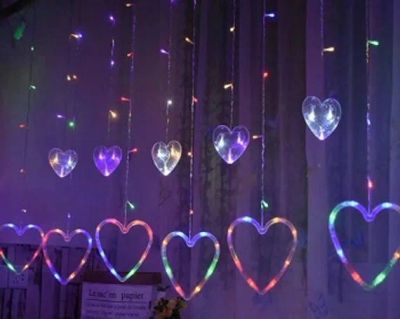 Лот: 20772424. Фото: 1. Гирлянда Сердца, RGB, 6 больших... Гирлянды, шарики, новогодние аксессуары