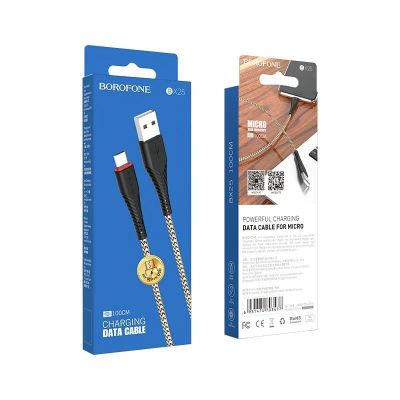Лот: 22150279. Фото: 1. Кабель BOROFONE microUSB BX-25... Дата-кабели, переходники
