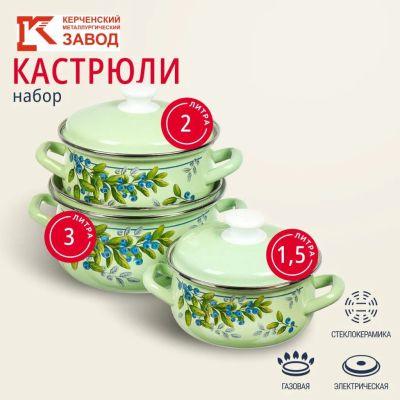 Лот: 24116755. Фото: 1. Набор посуды эмалированная сталь... Сервизы, наборы посуды