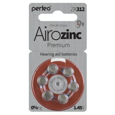 Лот: 20861696. Фото: 1. Perfeo ZA312/6BL Airozinc Premium... Батарейки, аккумуляторы, элементы питания