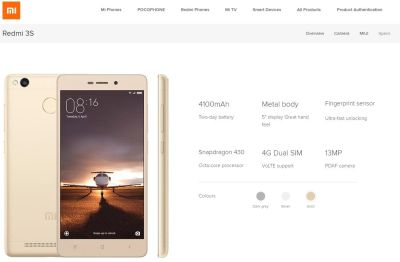 Лот: 17141008. Фото: 1. Xiaomi Redmi 3S 2/16GB. Смартфоны