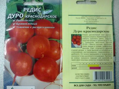 Лот: 5078310. Фото: 1. Редис ДУРО краснодарское (семена... Другое (семена, рассада, садовые растения)