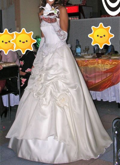 Лот: 12596262. Фото: 1. Свадебное платье+перчатки+фата. Свадебные платья