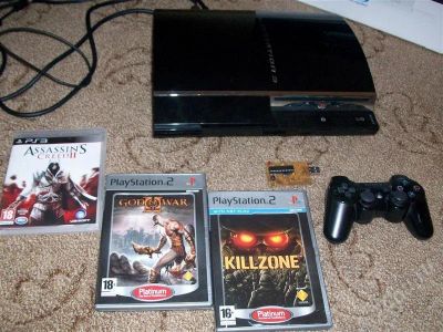 Лот: 390849. Фото: 1. sony ps3 60гб прошитая, читает... Игровые приставки, консоли