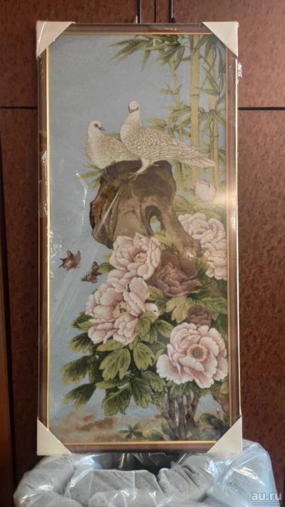 Лот: 17947934. Фото: 1. Гобелен картина Голубки 50*115... Произведения