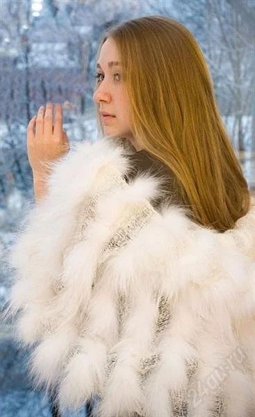 Лот: 776365. Фото: 1. Палантин из белой степной лисы... Шарфы, платки
