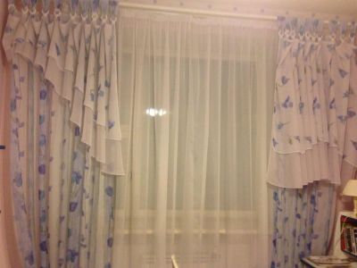Лот: 3466776. Фото: 1. Шторы из 4 цветов вуали. Карниз... Шторы, тюль