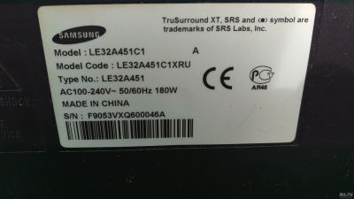 Лот: 13663150. Фото: 1. ЖК-телевизор 32" Samsung ,не включается. Телевизоры