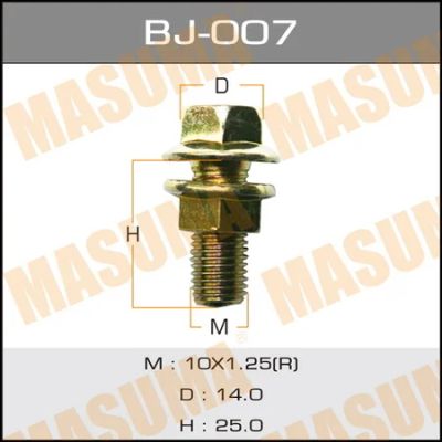 Лот: 18585251. Фото: 1. Болт с гайкой masuma м10x25x1... Кузов
