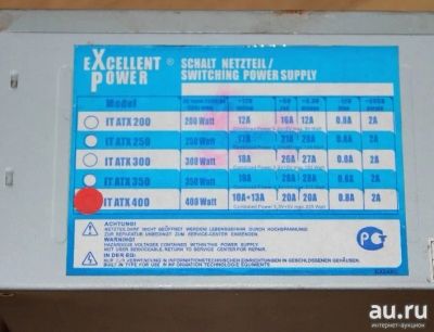 Лот: 9722316. Фото: 1. Блок питания 400 W Excellent power... Корпуса, блоки питания