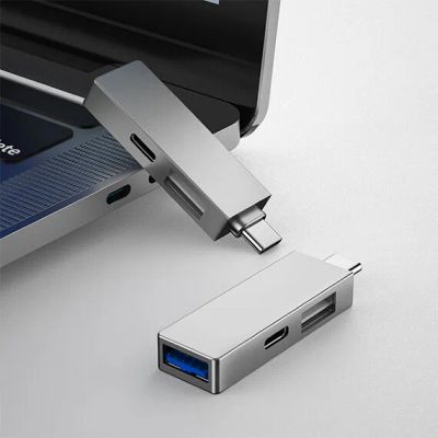 Лот: 20885279. Фото: 1. Type-C HUB Wiwu T02 Pro, серый... Карты памяти