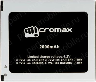 Лот: 7832930. Фото: 1. Аккумуляторная батарея для Micromax... Аккумуляторы