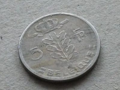 Лот: 18988936. Фото: 1. Монета 5 пять франк Бельгия 1963... Европа