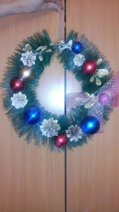 Лот: 9942613. Фото: 1. Рождественский венок. Ручная работа... Другое (ручная работа)