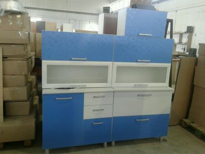 Лот: 9563947. Фото: 1. Кухонный гарнитур 1.8 м голубой. Кухонные гарнитуры