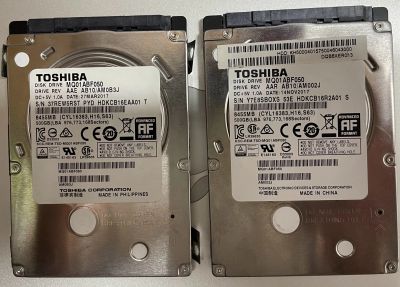 Лот: 21579933. Фото: 1. Два HDD 7mm Toshiba / 500гб x2... Жёсткие диски