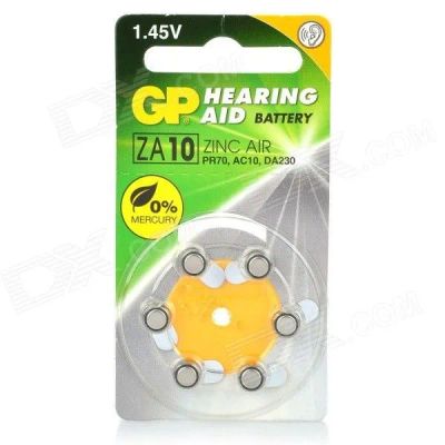 Лот: 22151210. Фото: 1. Элем.пит.GP Z A10 Zinc Air 1.4V... Батарейки, аккумуляторы, элементы питания