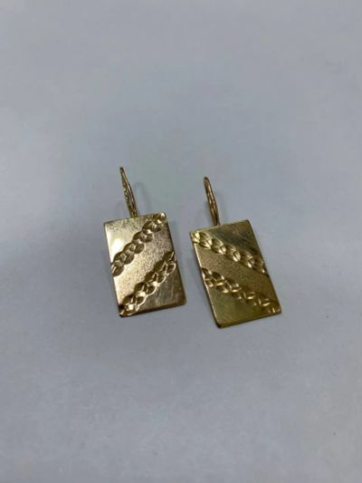 Лот: 25804976. Фото: 1. Золотые серьги 5,18гр. 585пр... Серьги, каффы