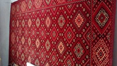Лот: 15543424. Фото: 1. Ковер советский натуральный красный. Ковры
