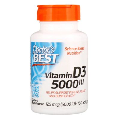Лот: 14295585. Фото: 1. Витамин D3, Doctor's Best, 125... Спортивное питание, витамины