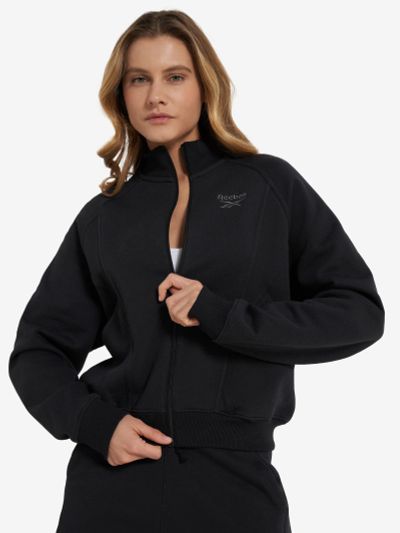 Лот: 24986202. Фото: 1. Толстовка женская Reebok, Черный. Легкие куртки, толстовки