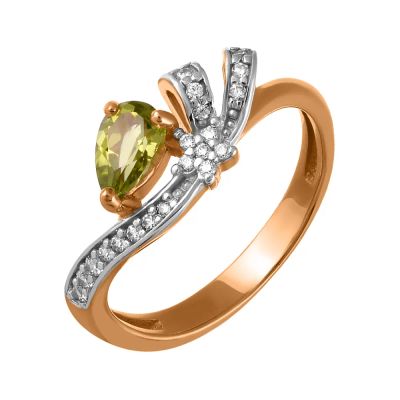 Лот: 23862142. Фото: 1. Кольцо TALANT из золота с хризолитом... Кольца, перстни