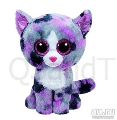 Лот: 13032697. Фото: 1. Мягкая игрушка Котёнок, фиолетовая. Мягкие