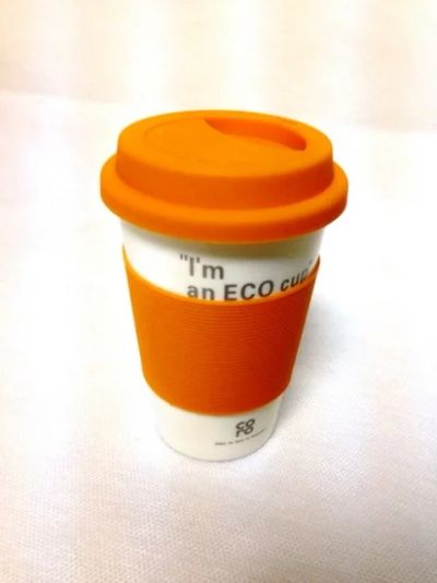 Лот: 5198584. Фото: 1. Кружка eco cup оранжевая. Подарки на Новый год