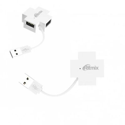 Лот: 12065870. Фото: 1. USB HUB RITMIX CR-2404, белый... USB хабы