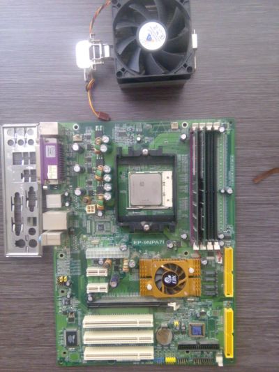 Лот: 7076420. Фото: 1. Комплект Мат. плата EPoX EP-9NPA7I... Материнские платы