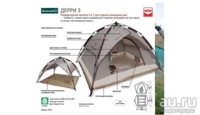 Лот: 9524661. Фото: 1. Палатка автомат Greenell Дерри... Палатки, тенты