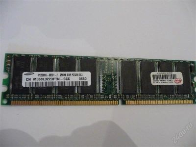 Лот: 2082101. Фото: 1. Память Samsung 256Mb, DDR-400. Оперативная память