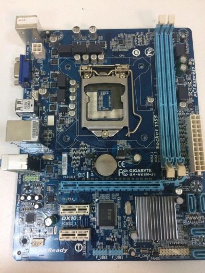Лот: 9626404. Фото: 1. 1155 Сокет Gigabyte GA-H61M-S1... Материнские платы